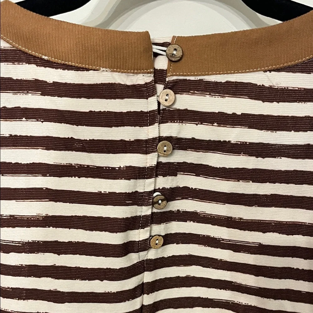Anniewear Striped Brown and White Mini Dress - Picture 4 of 5